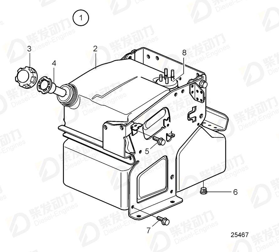 VOLVO Urea tank 82291233 Drawing